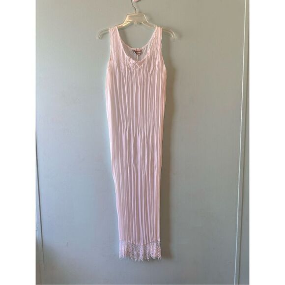Romantic Feminine White Lace Crinkle Slip Tank Dress One Size - Picture 1 of 5